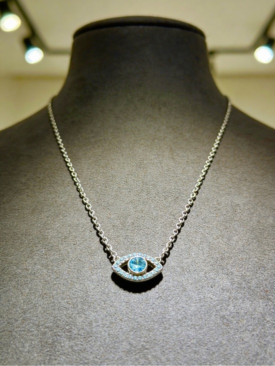 Kurt Geiger Jewelry - Kurt Geiger Silver Necklace with Blue Evil-Eye